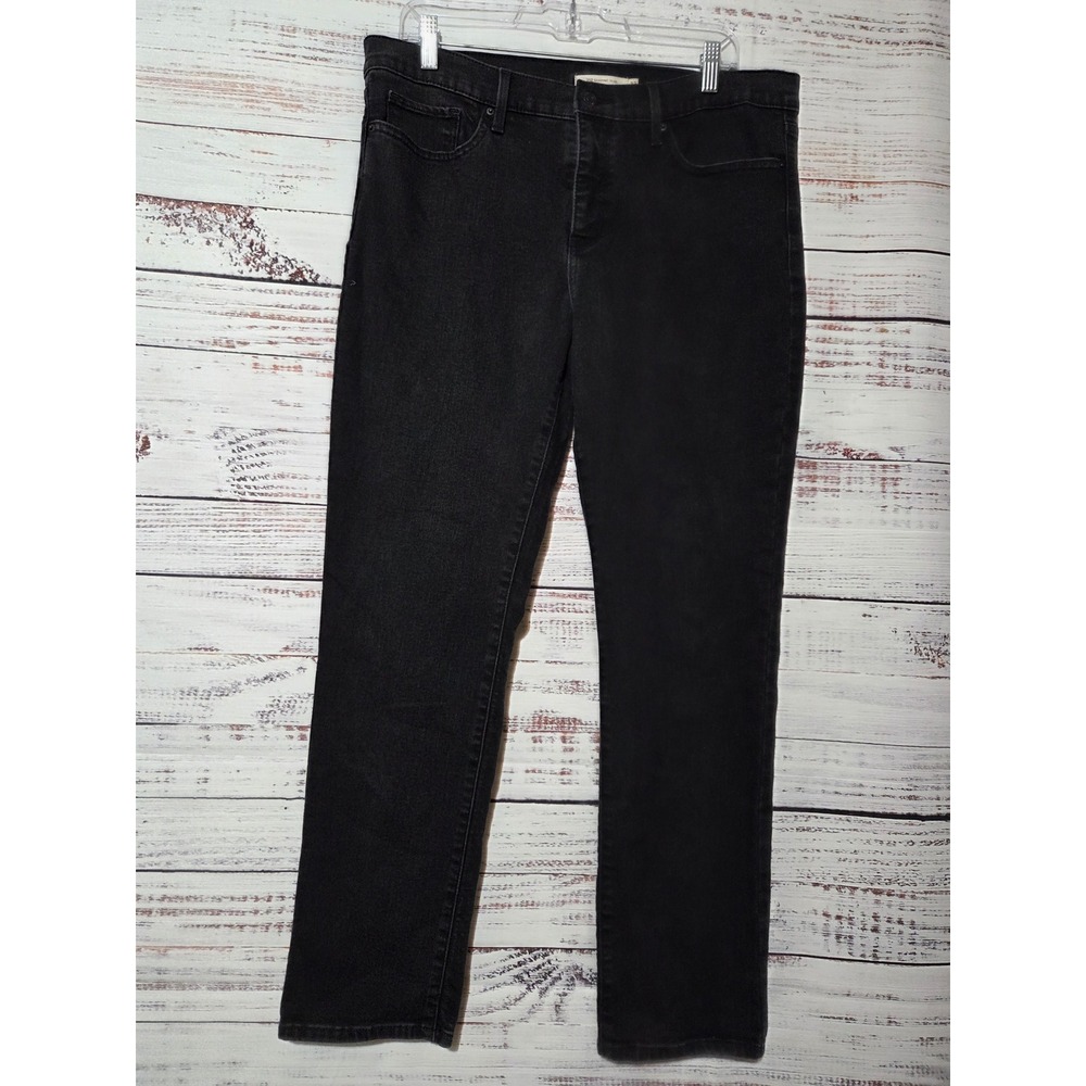 Levis 312 Shaping Slim Black Denim Jeans Womens Size 32 Mid Rise Pocket Classic